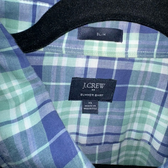 J Crew green and blue plaid slim fit button down - xl - Picture 3 of 6